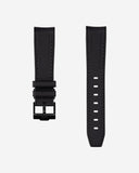 Curved Vertech Rubber Strap - Black - OM Luxury